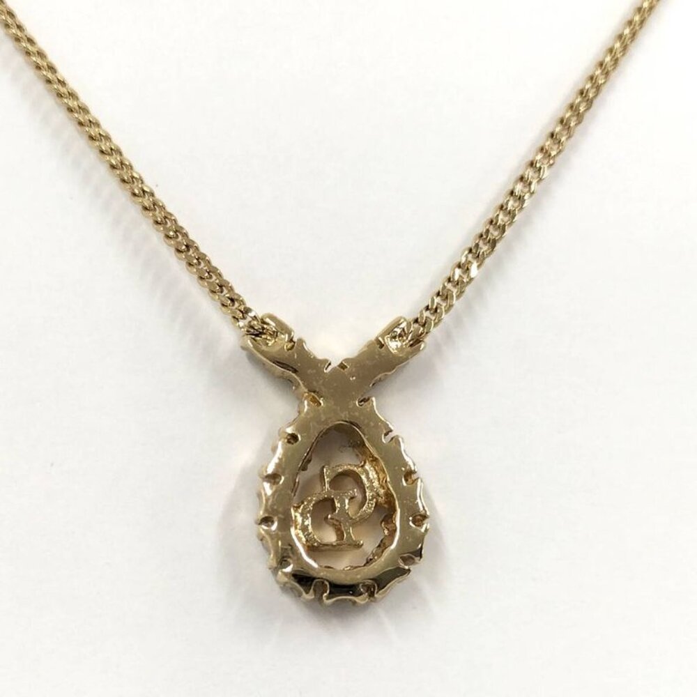 Christian Dior Necklace CD Logo Rhinestone Plated - Picture 2 of 7